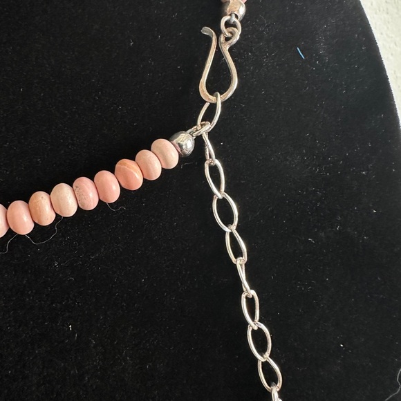 Elegant Pink Opal & Sterling Silver Necklace by Jay King - Picture 5 of 9